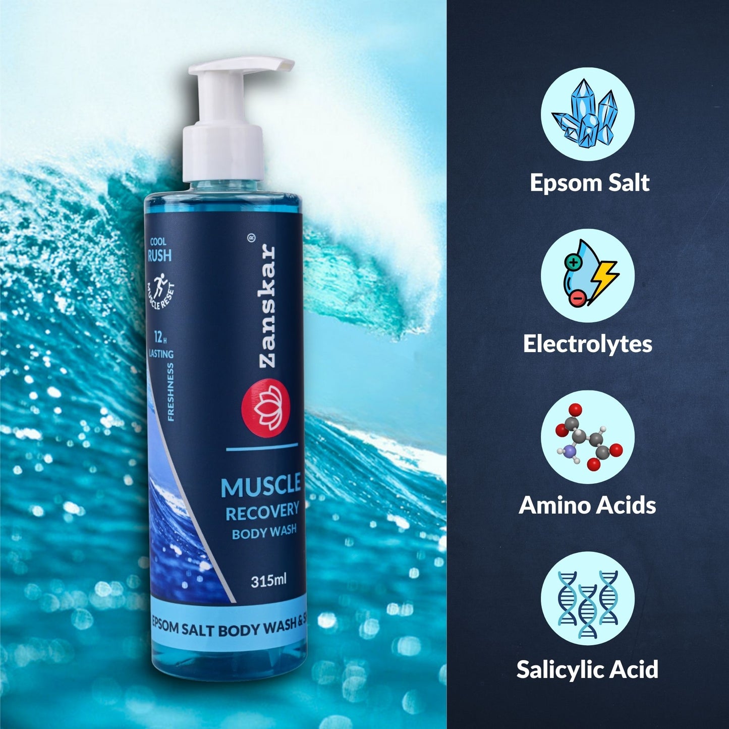 Muscle Recovery Epsom Body Wash (315ml)