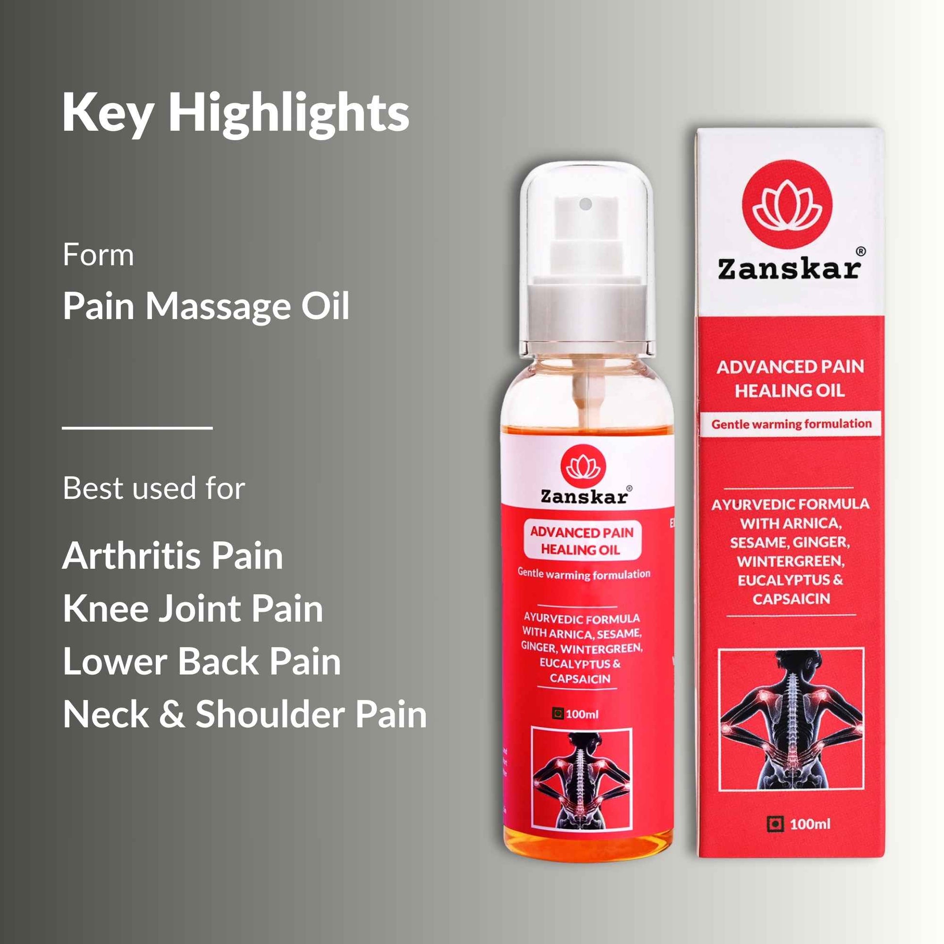 Advanced Pain Healing Oil (100ml) - Zanskar